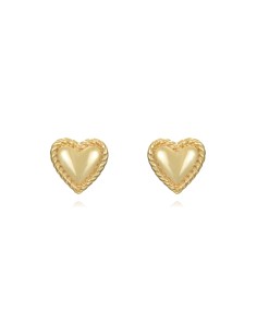 Pendientes Corazon - 5 mm - Bañado Oro y Plata Rodiada 2