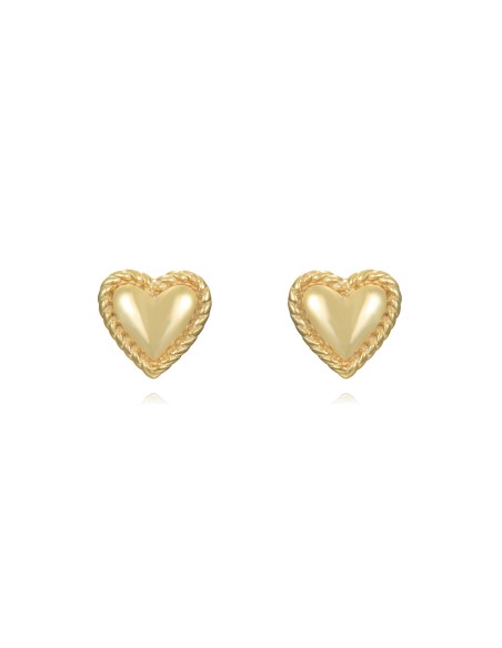 Pendientes Corazon - 5 mm - Bañado Oro y Plata Rodiada Pendientes Corazon - 5 mm - Bañado Oro y Plata Rodiada
