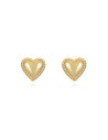 Pendientes Corazon - 5 mm - Bañado Oro y Plata Rodiada