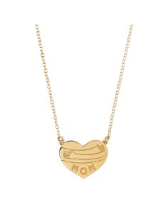 Collar Plata - Corazon Mom - 36+4 cm - Bañado Oro y Plata Rodiada 2