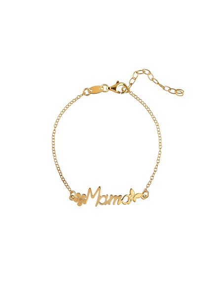 Pulsera Plata - Mama 34mm - 16+4 cm - Bañado Oro y Plata Rodiada