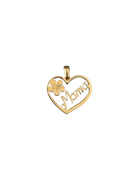 Charm Corazon - Mama 20 mm - Bañado Oro y Plata Rodiada Charm Corazon - Mama 20 mm - Bañado Oro y Plata Rodiada