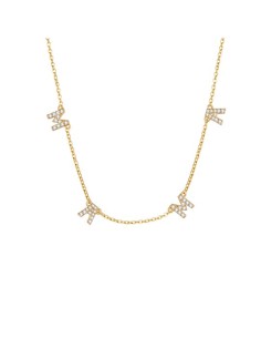 Collar Circonita - Mama - Plata Bañado Oro Y Plata Rodiada 2