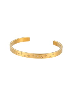 Pulsera Acero Esclava - Circonita - 63mm - Bañado Oro 2