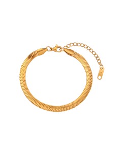 Pulsera Acero - 2 mm,3 mm, 4mm, 5 mm Herryingbone - 16+4 cm - Color Oro 2