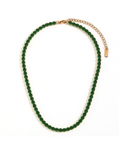 Choker Collar Tenis Acero - Circonita 4 mm - 33+6 cm - Color Oro 2