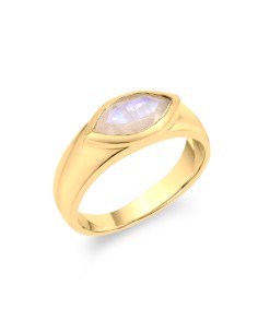Anillo Bronce- Mineral 5*10mm - 1 Micron Bañado Oro 2