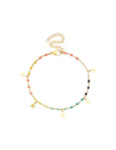 Pulsera Acero - Enamel Multi - Estrella - 16+5 cm - Color Oro 2