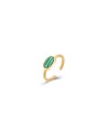 Anillo Acero Abierto Ajustable - Mineral Oval - 7mm - Color oro