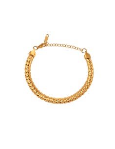 Pulsera Acero - Eslabón Gravado - 16+4 cm - Color Oro 2