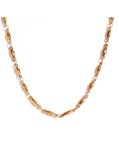 Oval Collar Acero - 36+5 cm, 42+5 cm, 50+5 cm - Acero y Oro Color 2