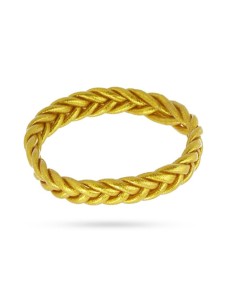 Pulsera Pan de Oro Trenzado Triple - 68mm 72mm y 78mm - Dorado 2
