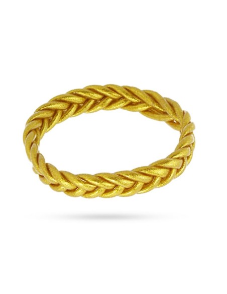 Pulsera Pan de Oro Trenzado Triple - 68mm 72mm y 78mm - Dorado Pulsera Pan de Oro Trenzado Triple - 68mm 72mm y 78mm - Dorado