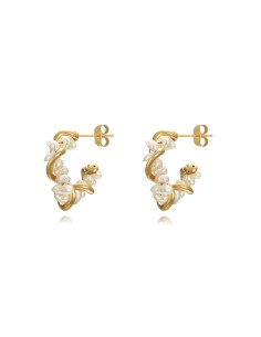 Pendientes Perla - Semi Aro Ext 22mm(Int 10mm) - color oro 2