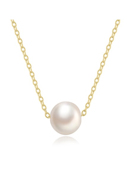 Collar Mineral - Perla Cultivada 8 mm, 9 mm, 10.5 mm - 39+5 cm - Bañado Oro y Plata Rodiada Collar Mineral - Perla Cultivada 8 mm, 9 mm, 10.5 mm - 39+5 cm - Bañado Oro y Plata Rodiada