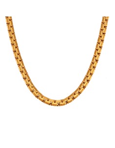 Collar Acero - Cadena Haricot Veneciana - 38+4 cm - Color Oro 2