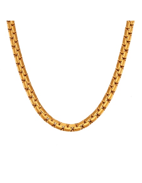 Collar Acero - Cadena Haricot Veneciana - 38+4 cm - Color Oro Collar Acero - Cadena Haricot Veneciana - 38+4 cm - Color Oro