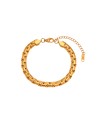 Pulsera Acero - Cadena Haricot Veneciana - 16+4 cm - Color Oro