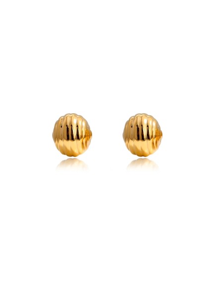 Pendientes Acero - Hueco Bola 16*18mm - Color Oro y Acero Pendientes Acero - Hueco Bola 16*18mm - Color Oro y Acero