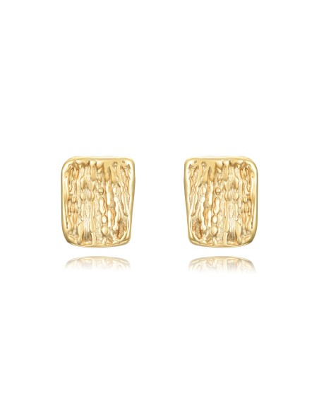 Pendientes Acero - Cuadrado 12,5*15mm - Color Oro y Acero Pendientes Acero - Cuadrado 12,5*15mm - Color Oro y Acero