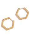 Pendientes Acero - Hexagonal 29,50mm - Color Oro