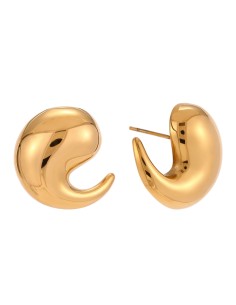 Pendientes Acero Curve - 25 mm - Color Oro 2