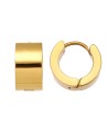 Chunky Huggies - Pendientes de aro - 14 mm - Color Oro y Color Acero