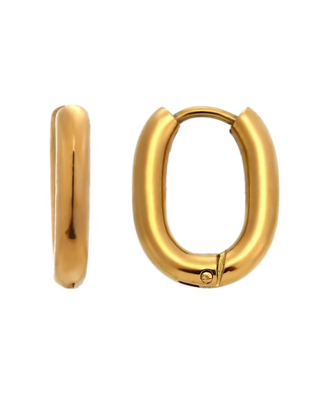 Pendientes de aro rectángulo - 16 mm - Color Oro y Color plata