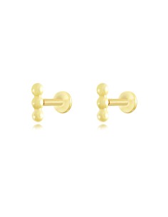 Piercing Plata - Bolitas 6,5*2mm - Bañado Oro y Plata Rodiada 2