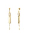 Pendientes Circonita 62mm Bañado Oro y Plata Rodiada