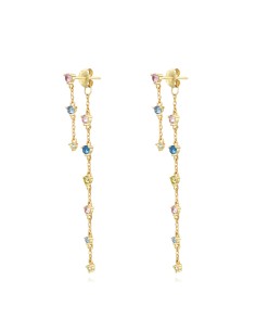 Pendientes Earjacket - Circonita 52 y 22 mm - Bañado Oro y Plata Rodiada 2