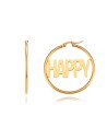 Pendiente Acero HAPPY - Aro 40*2 mm- Color Oro