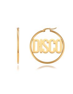 Pendiente Acero DISCO - Aro 40*2 mm- Color Oro 2