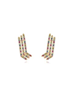 Pendientes 17 mm - Circonita - Bañado oro y Plata Rodiada 2