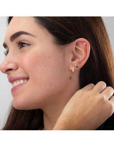 Piercing Flor - 3,5mm - Circonita - Bañado Oro y Plata Rodiada