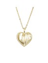 Collar Love - Corazon 15 mm - 38 + 4 cm - Bañado Oro y Plata Rhodiada