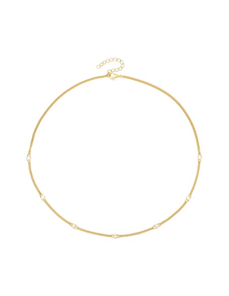 Collar Circonita - 38 + 4 cm - Bañada Oro y Plata Rodiada Collar Circonita - 38 + 4 cm - Bañada Oro y Plata Rodiada