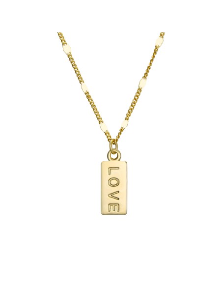 Collar Love 12 mm - 38 + 4 cm - Bañado Oro y Plata Rhodiada