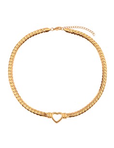 Collar acero - Corazon - 40+5 cm - Color oro y Color Acero 2