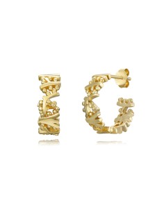 Pendientes Semi Aro - 15 mm - Bañado oro y Plata Rodiada