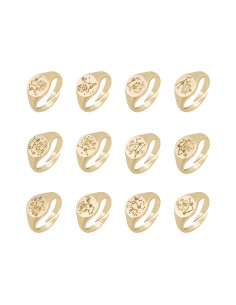 Anillo Circonita Zodiaco - Bañado Oro