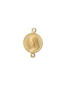Entrepieza Nuestra Señora de Medjugorje 11mm Bañado Oro y Plata