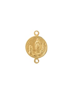 Entrepieza - Nuestra Señora de Lourdes - 11mm - Bañado Oro y Plata