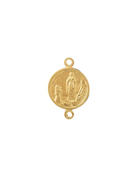 Entrepieza - Nuestra Señora de Lourdes - 11mm - Bañado Oro y Plata