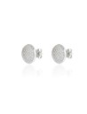 Pendientes Círculo - Circonita Blanca y Negra - 13 mm - Plata Rodiada