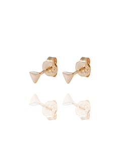 Pendientes Triangulo - 5 mm - Bañado Oro y Plata Rodiada 2