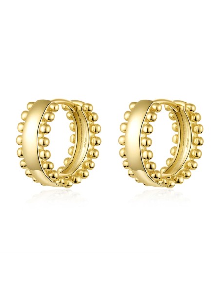 Pendiente Aro 2 Tira Bolita - 14*5mm