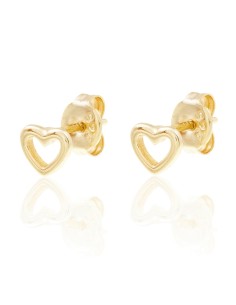 Pendientes Corazon - 5mm - Bañado Oro and Plata Rodiada 2