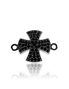 Entrepieza Circonita - Cruz 15*15mm - Circonitas Negra 2