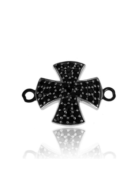 Entrepieza Circonita - Cruz 15*15mm - Circonitas Negra